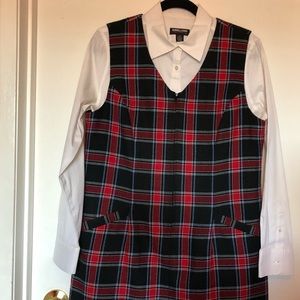 VNTG Tabi International Black and Red Plaid Sheath Dress sz 12.